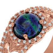 Personalized Azurite & Copper Harmony Ring 12305 0015 b closeup