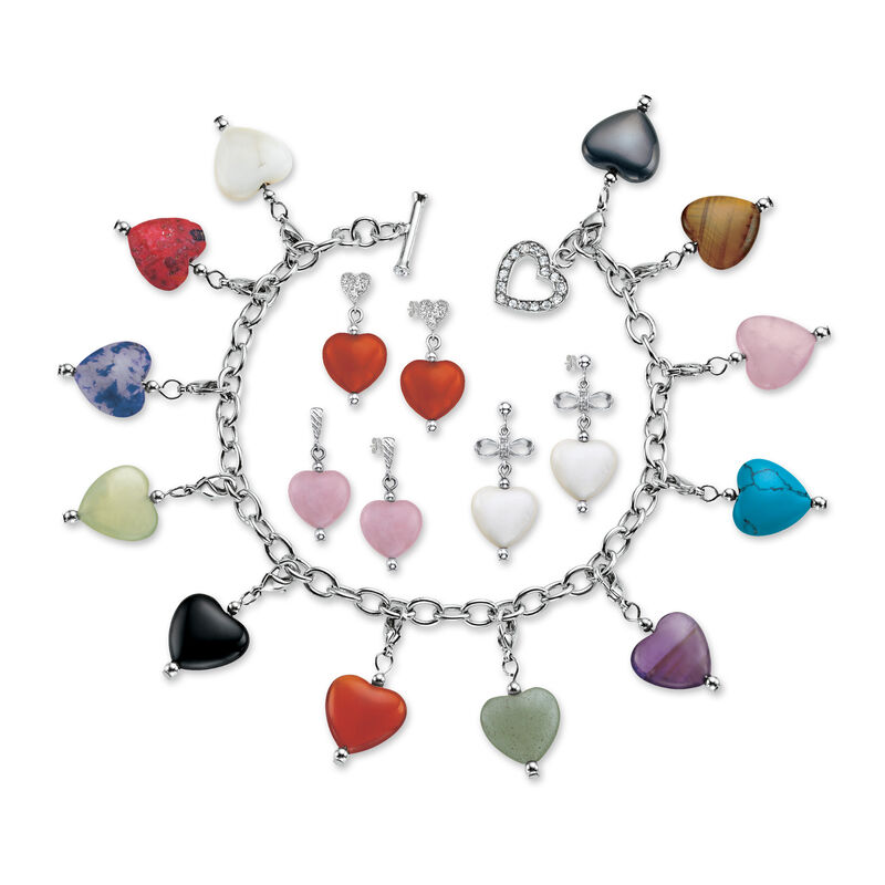 Twelve Hearts Bracelet Earring Set 3210 0083 a main