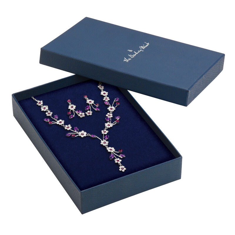 Mulberry Blooms Necklace Earrings 4505 0077 g giftpouch box
