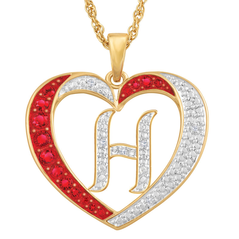 Personalized Diamond Heart Pendant 2300 0011 h initial H