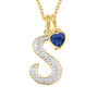 Personalized Birthstone & Diamond Initial Pendant, Personalized Birthstone Diamond Initial Pendant 11321 0017 d intial