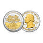 Platinum and Gold Highlighted Land of the Free Quarters 11129 0011 a VI