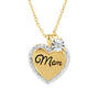 Mom Diamond Heart Pendant Earrings Set 11142 0733 b pendant