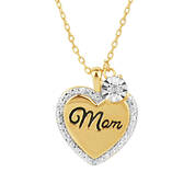 Mom Diamond Heart Pendant Earrings Set 11142 0733 b pendant