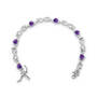 Genuine Amethyst Sterling Silver Mom Bracelet 11142 1681 b flat