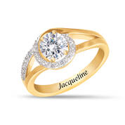 Personalized Genuine Birthstone & Diamond Swirl Ring 11760 0049 a april
