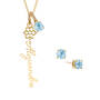 Birthstone Flower Necklace Earrings 11772 0011 c march