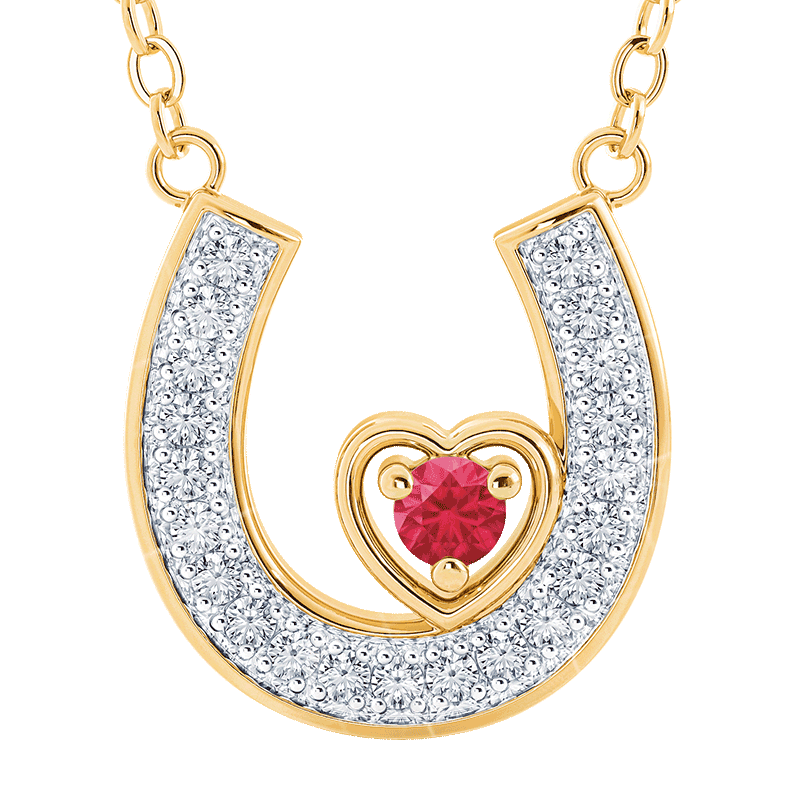 Granddaughter Luck  Love Ruby and Diamond Necklace 2507 001 2 1