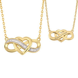 Always Forever Personalized Diamond Necklace Set 12432 0029 d front back