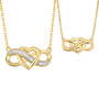 Always & Forever Personalized Diamond Necklace Set, Always Forever Personalized Diamond Necklace Set 12432 0029 d front back