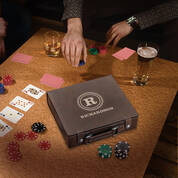 The Personalized Faux Leather Poker Set 11036 0013 b table