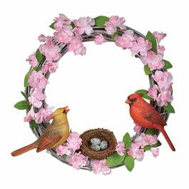 Spring Blossoms Songbird Wreath 1951 001 5 1
