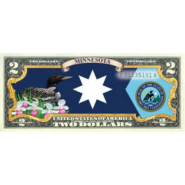 State Bird and Flower Enhanced $2 Bill Collection 11346 0018 a Minnesota