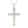 Diamond Devotion Gold Silver Mens Cross Pendant 10362 0019 a main
