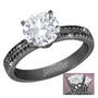 Black and White Solitaire Ring 6949 9697 a main