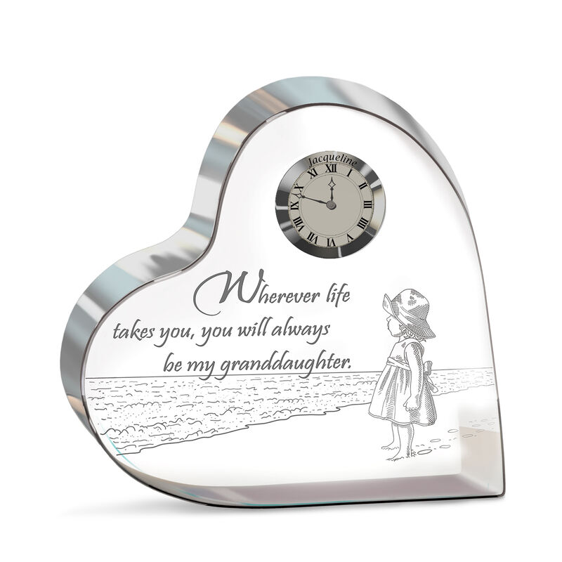 Always My Granddaughter Personalized Crystal Desk Clock 4518 0064 a main