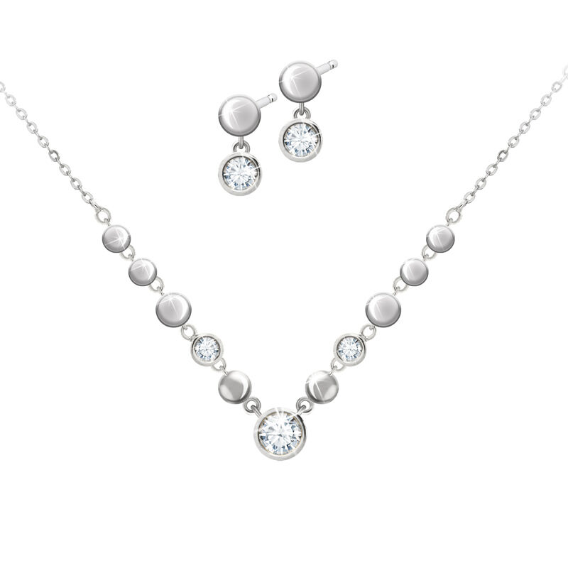 Silver necklace and matching earrings outlet