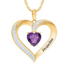My Daughter I Love You Personalized Amethyst and Diamond Pendant 2701 0057 b front