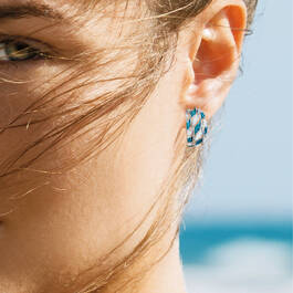 Personalized Blue Ocean Waves Ring FREE Matching Earrings 12161 0034 i model