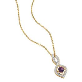 Absolute Allure Amethyst   Diamond Drop Pendant 6504 001 6 2