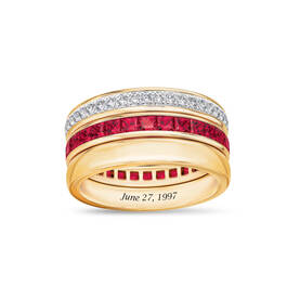 Personalized Forever Ruby Red and Diamond Anniversary Ring 11248 0017 a main