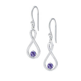Birthstone and Diamond Earrings 5200 0056 b february