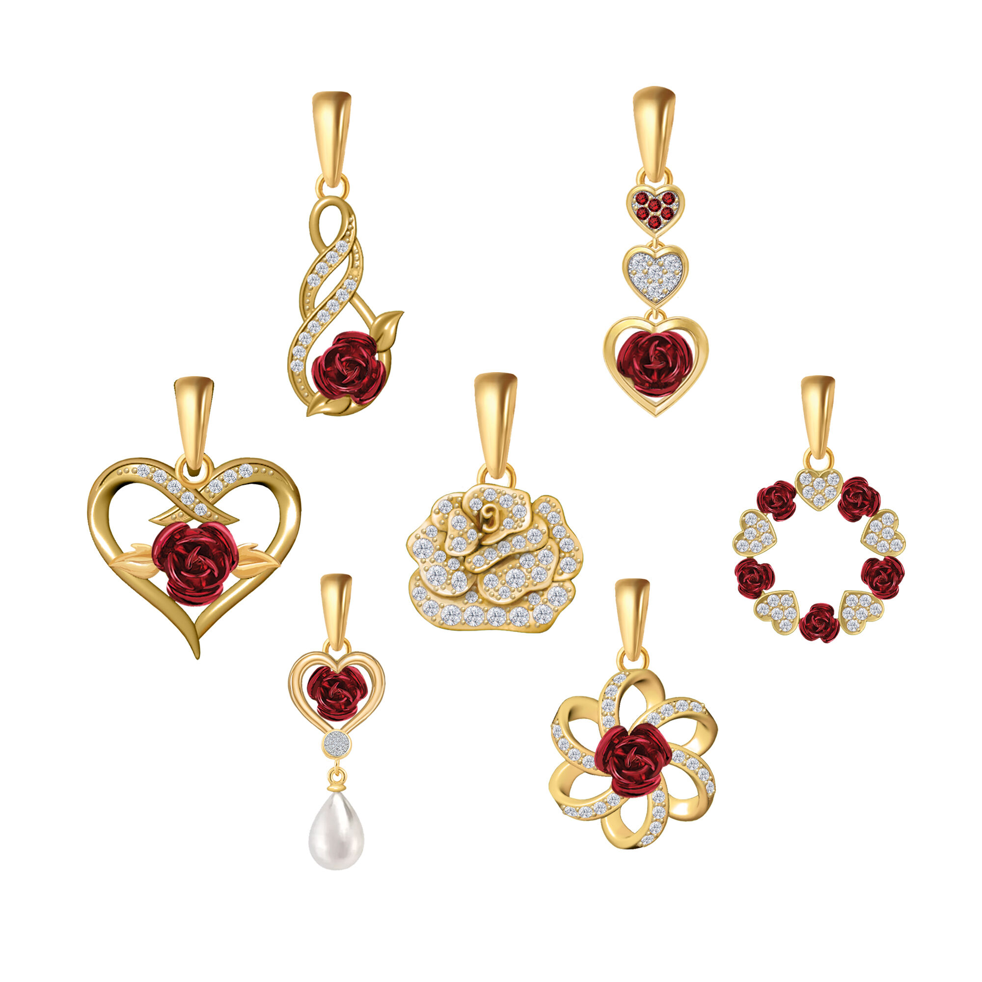 Romantic Roses Pendant Jewelry Box Set 10183 0016 g display box
