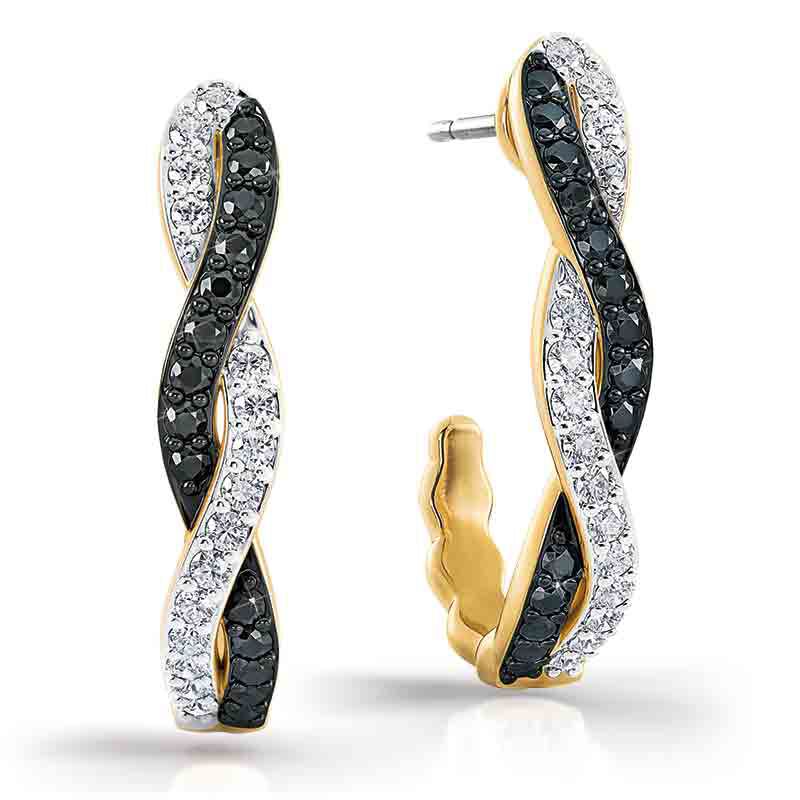 Perfectly Paired Black  White Swirl Ring with FREE Matching Earrings 4914 001 5 2