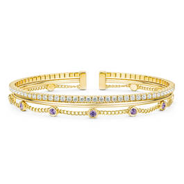 Personalized Luxe Birthstone Cuff 11997 0010 f june