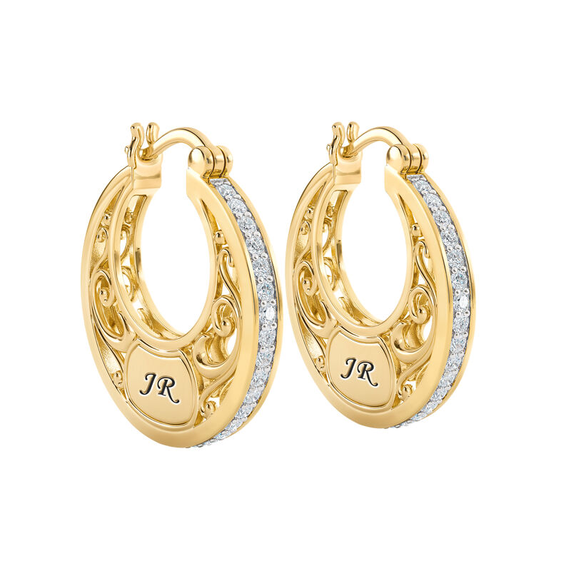The Personalized Golden Hoops 6110 0012 b earring