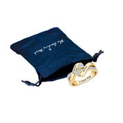 Double Diamond Heart Ring 11529 0017 g gift pouch