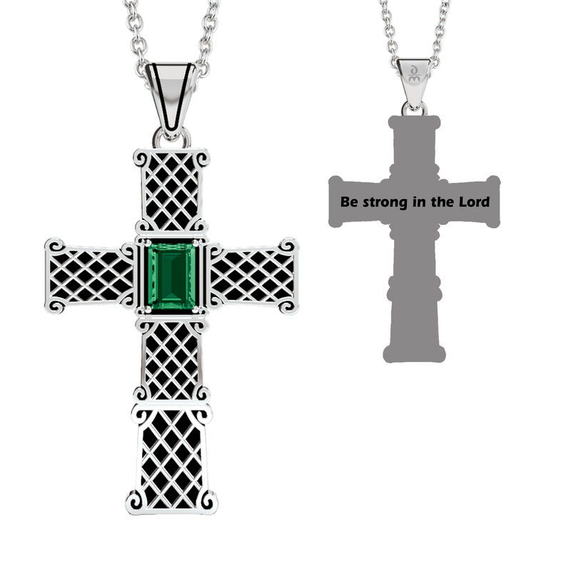 Be Strong Birthstone Cross Pendant 6524 0020 a main may