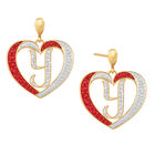 Diamond Initial Heart Earrings 2300 0094 y initial