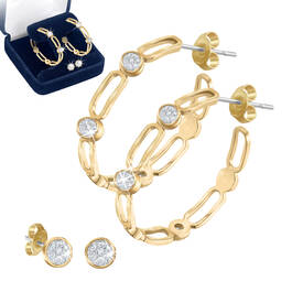 Diamond Aura Hoops with FREE Diamond Stud Earrings 11647 3372 a main