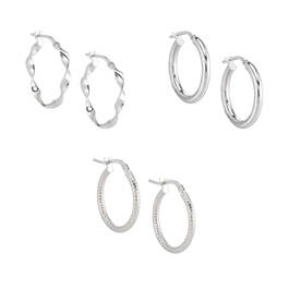 The Essential Silver Hoop Earring Set 11328 0010 a main