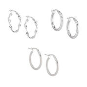 The Essential Silver Hoop Earring Set 11328 0010 a main