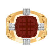 Jerusalem Cross Diamond Intaglio Ring 10411 0010 b front