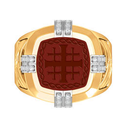 Jerusalem Cross Diamond Intaglio Ring 10411 0010 b front