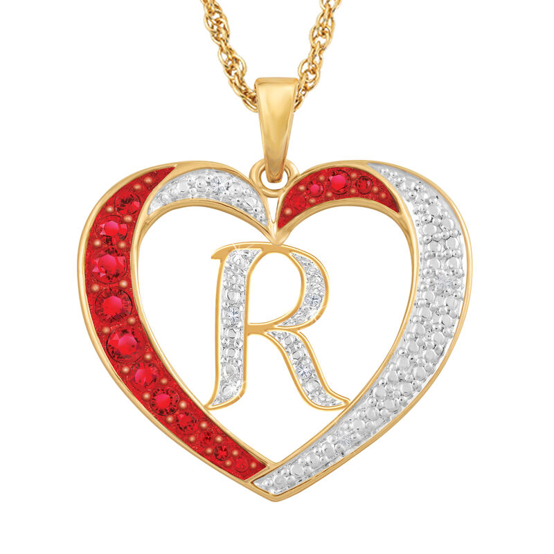 For My Daughter Diamond Initial Heart Pendant 10119 0015 a r initial