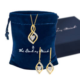 Love Spiral Diamond Pendant Earrings 10946 0014 g gift pouch