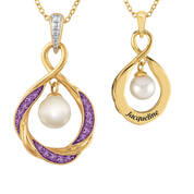 Personalized Pearl Birthstone Pendant 6901 0023 b february