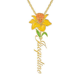 Personalized Birth Month Flower Pendant 11904 0012 c march