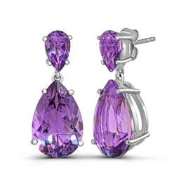 9KT Amethyst Teardrop Earrings 11142 1814 a main