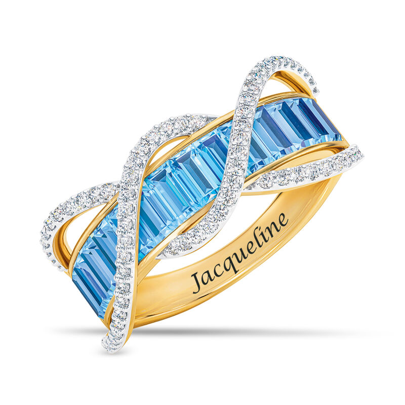 Personalized Birthstone Wave Ring 10949 0011 l december