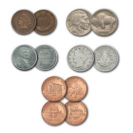 Three Centuries of Pennies Nickels 10885 0017 b coinset
