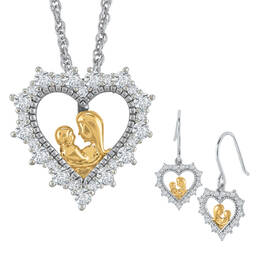 Mother Child Pendant Earring Set 10967 0018 a main