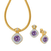 Birthstone Necklace Earring Set 10787 0016 b february
