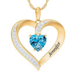 Personalized Birthstone Heart Pendant 5447 001 8 12