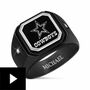 Sports Personalized Black Ice Ring, , video-thumb