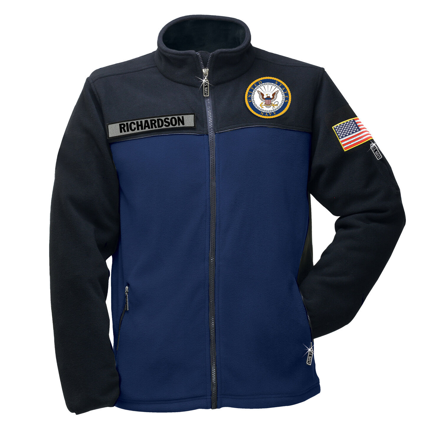 Dark blue fleece jacket